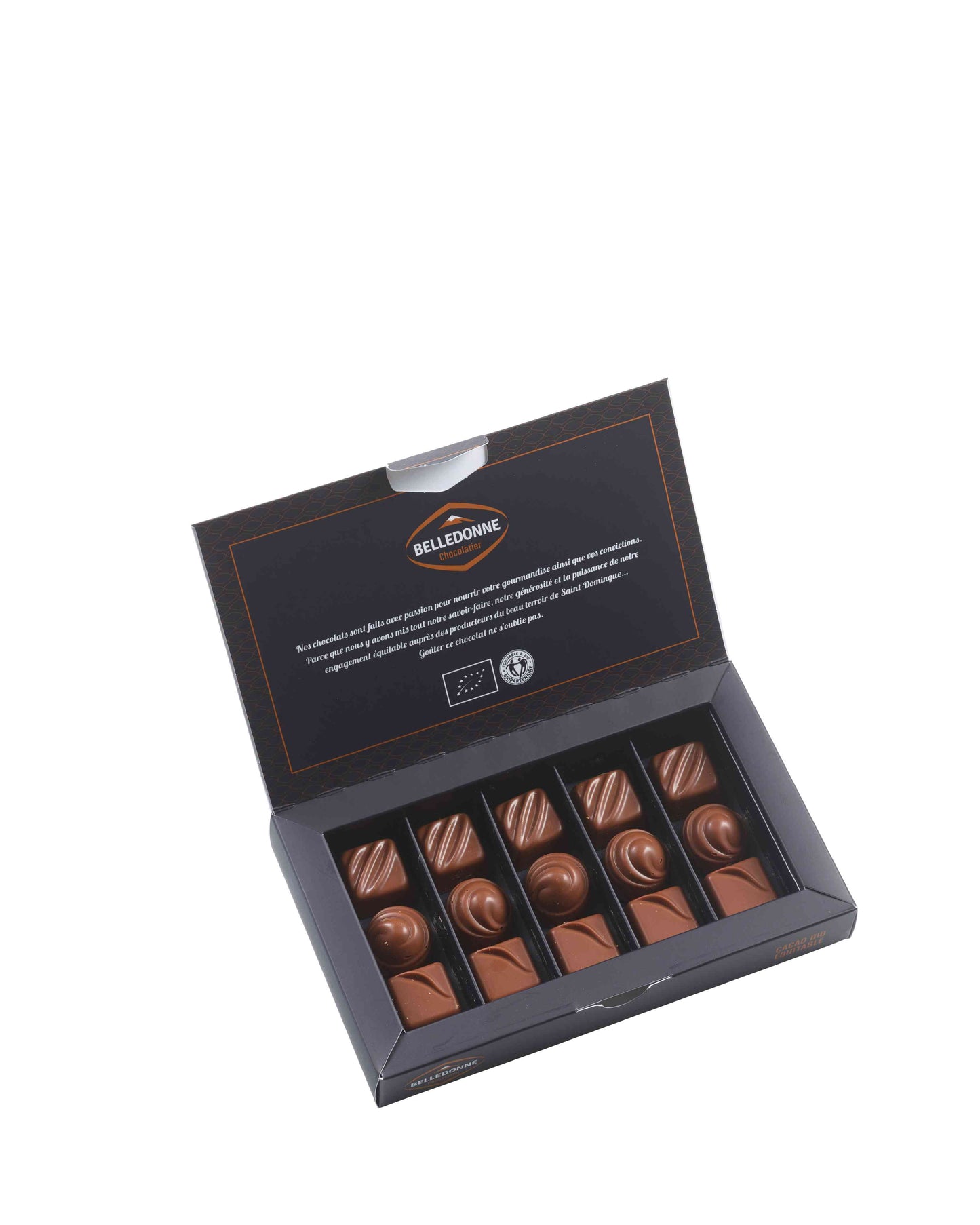 Belledonne -- SP Destination voie lactée - coffret 15 bonbons - chocolat lait bio - 120 g