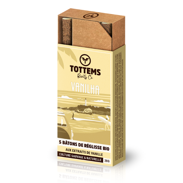 Tottems -- Bâtons de réglisse bio vanille - 5 bâtons
