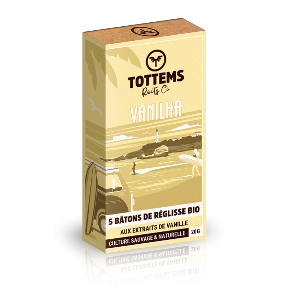 Tottems -- Bâtons de réglisse bio vanille - 5 bâtons