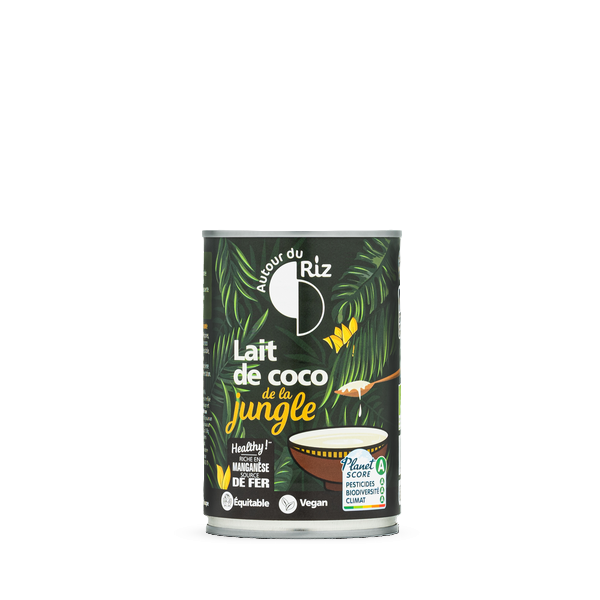 Autour Du Riz -- Lait de coco de la jungle bio équitable - 400 ml