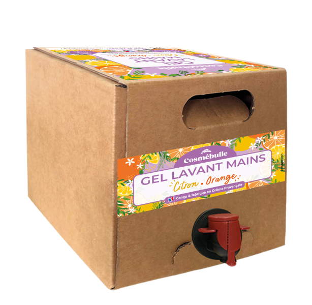 Cosmébulle -- Gel lavant mains citron orange (bib format familial) - 3 L