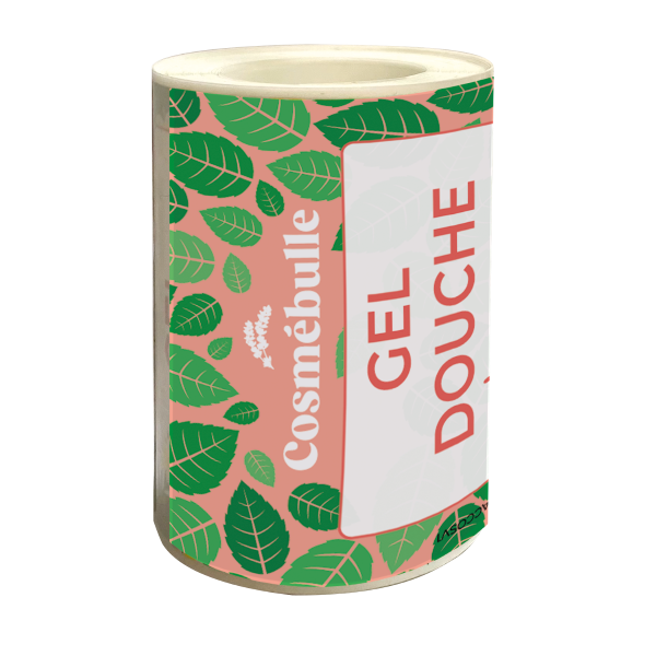 Cosmébulle -- gel douche menthe sauvage (étiquettes) - x 50