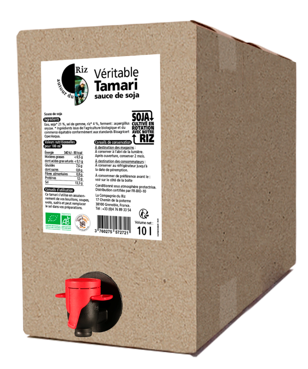 Autour Du Riz -- Sauce soja tamari bio équitable Vrac - 10 L