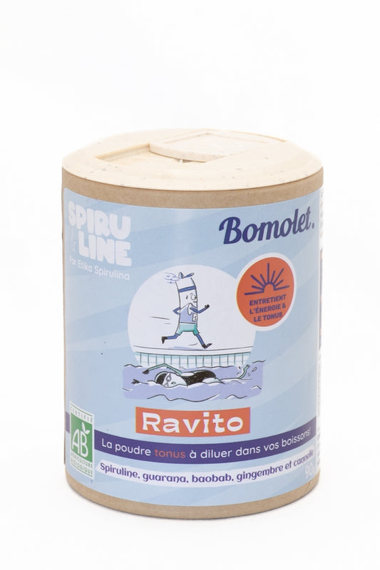 Spiru&Line -- Poudre tonique ravito bio (spiruline, guarana, baobab, gingembre) - 90 g