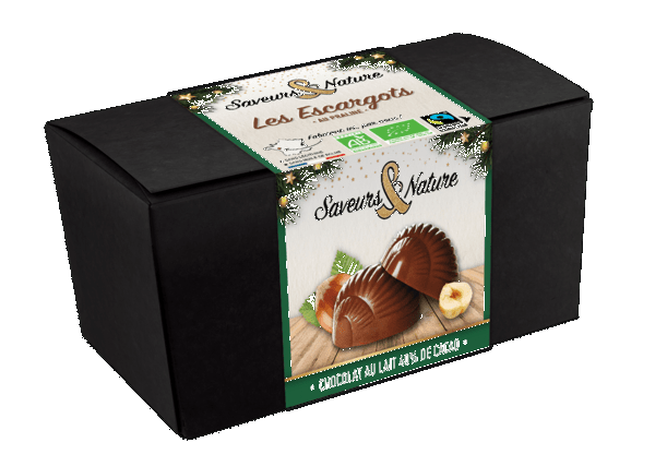 Ballotin de 12 escargots praliné enrobés de chocolat au lait - 1