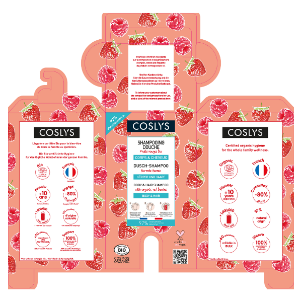 Coslys -- Casquette pour le shampoing douche fruits rouges 10 kg