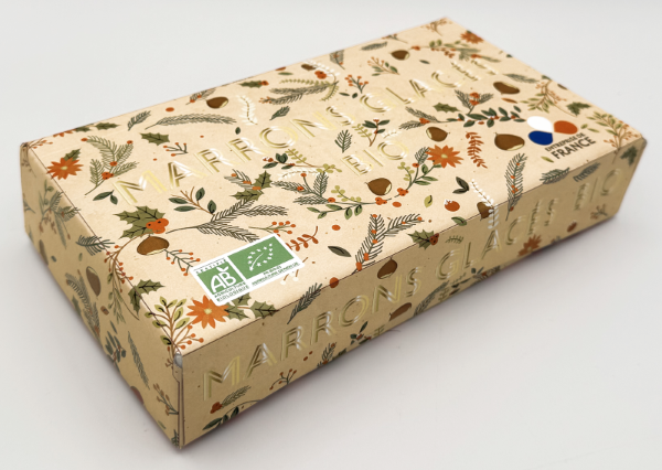 Coffret 8 marrons glacés pliés or bio - 1