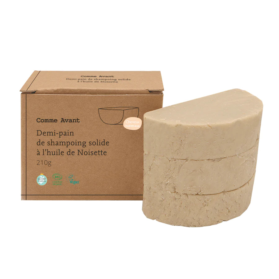 Comme Avant -- Shampoing solide à l'huile de noisette demi pain - 210 g