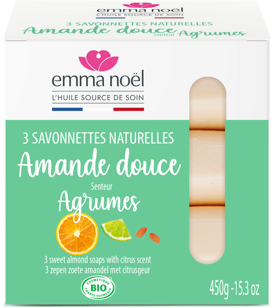 Emma Noël -- Savonnettes amande douce bio - 3 x 150 g