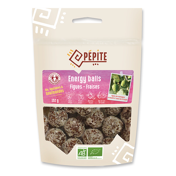 Agrosourcing -- Energy balls - figues, fraises bio - 150 g