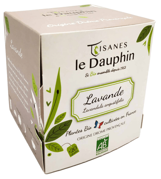 Tisanes Le Dauphin -- Infusion bio lavande origine drôme (origine France) - 20 infusettes