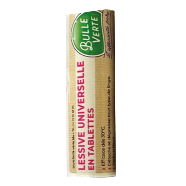 Bulle Verte -- Lessive universelle en tablette vrac (étiquettes) - x50