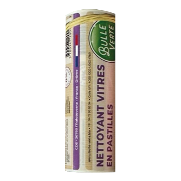 Bulle Verte -- nettoyant vitres en pastille à diluer vrac (étiquettes) - x50