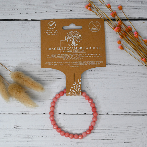 Irréversible -- Bracelet adulte pierre naturelle - quartz rose