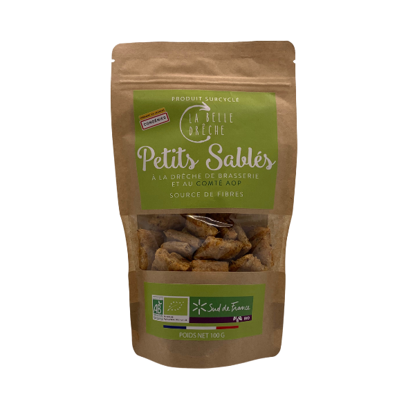 La Belle Drêche -- Petits sablés à la drêche de brasserie et au comté aop bio - 100 g