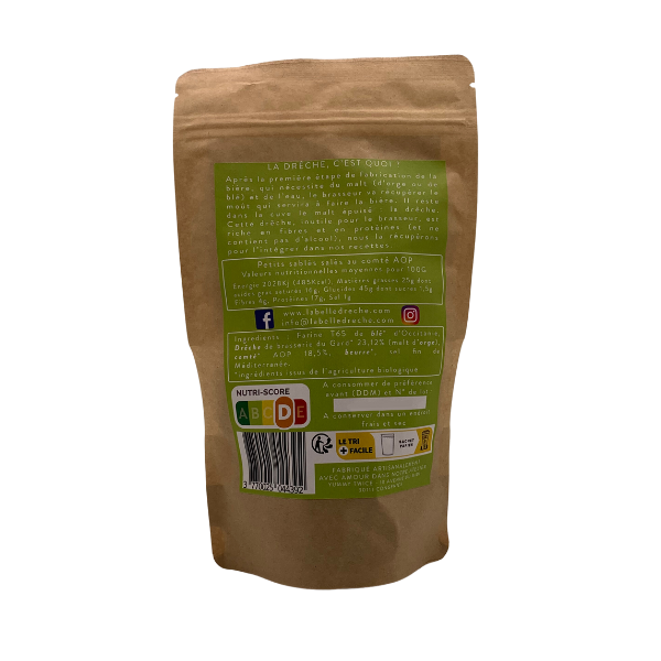 La Belle Drêche -- Petits sablés à la drêche de brasserie et au comté aop bio - 100 g