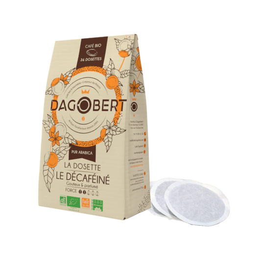 Les Cafés Dagobert -- Dosettes décaféiné  100% arabica, bio et équitable - dosette - x36
