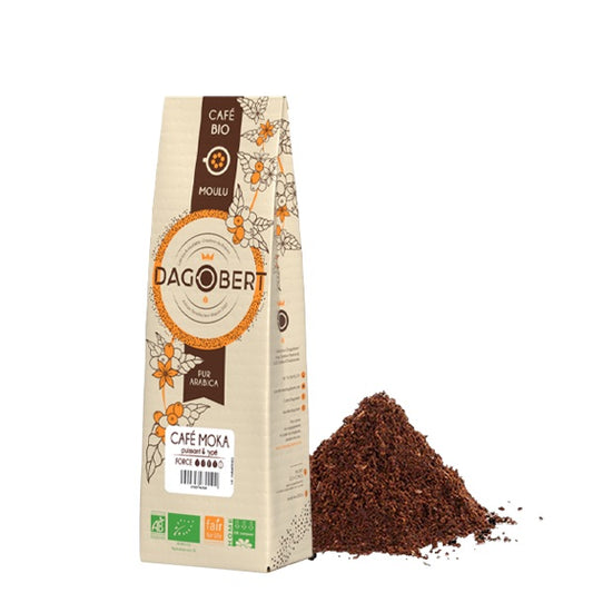 Les Cafés Dagobert -- Mélange café moka 100% arabica, bio et équitable - moulu/filtre (origine Ethiopie) - 500 g