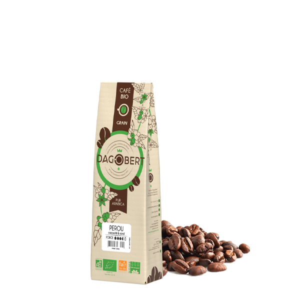 Les Cafés Dagobert -- Pérou 100% arabica, bio et équitable - grains - 250 g
