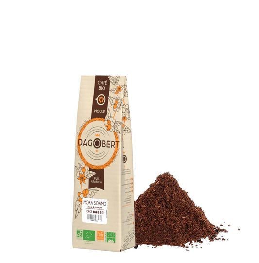 Les Cafés Dagobert -- Moka sidamo 100% arabica, bio et equitable - moulu/filtre (origine Ethiopie) - 250 g