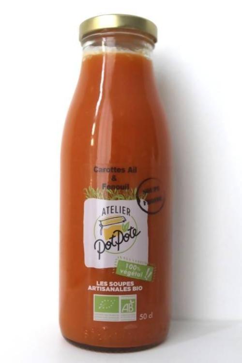 Atelier Potpote -- Gaspacho bio - carotte ail fenouil - 50 cl x 12