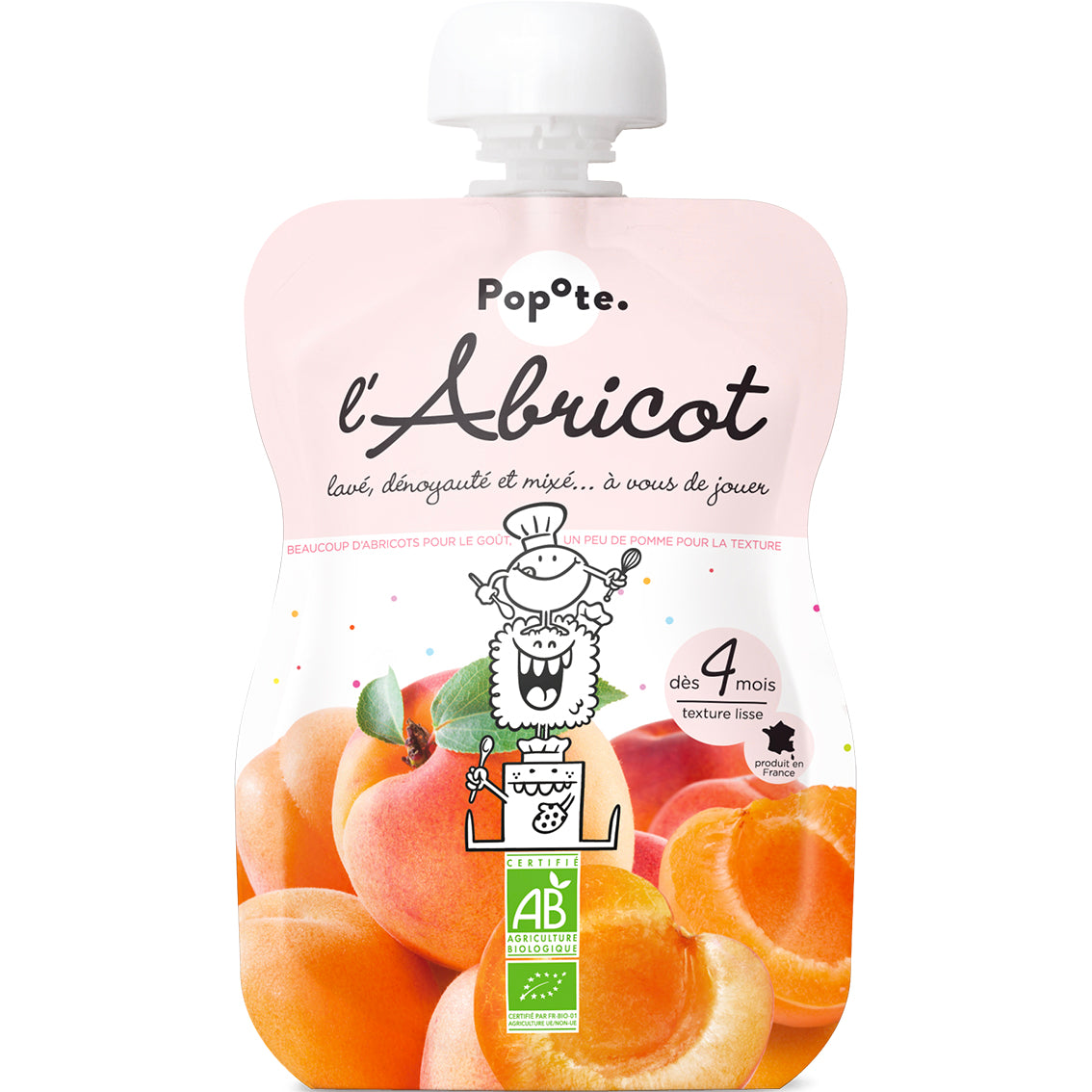 Popote -- Gourde compote abricot bio - 120 g – Aventure bio