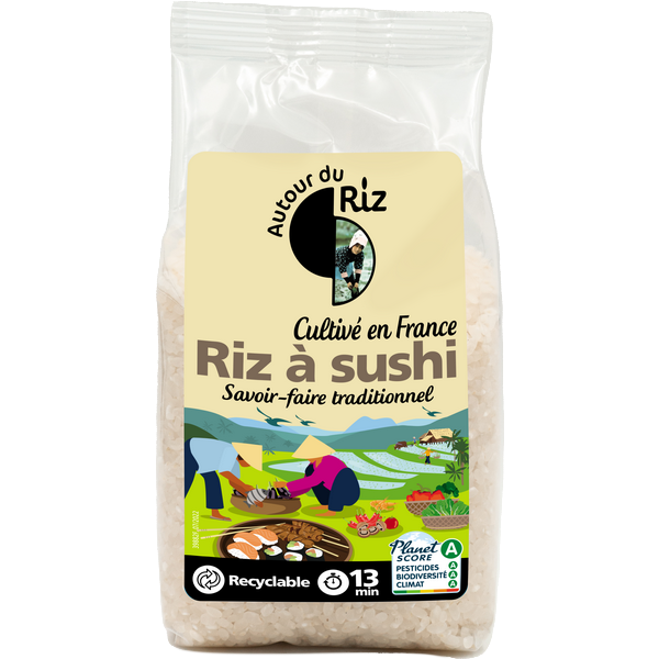 Autour Du Riz -- Riz à sushi bio cultivé en france (origine France) - 400 g