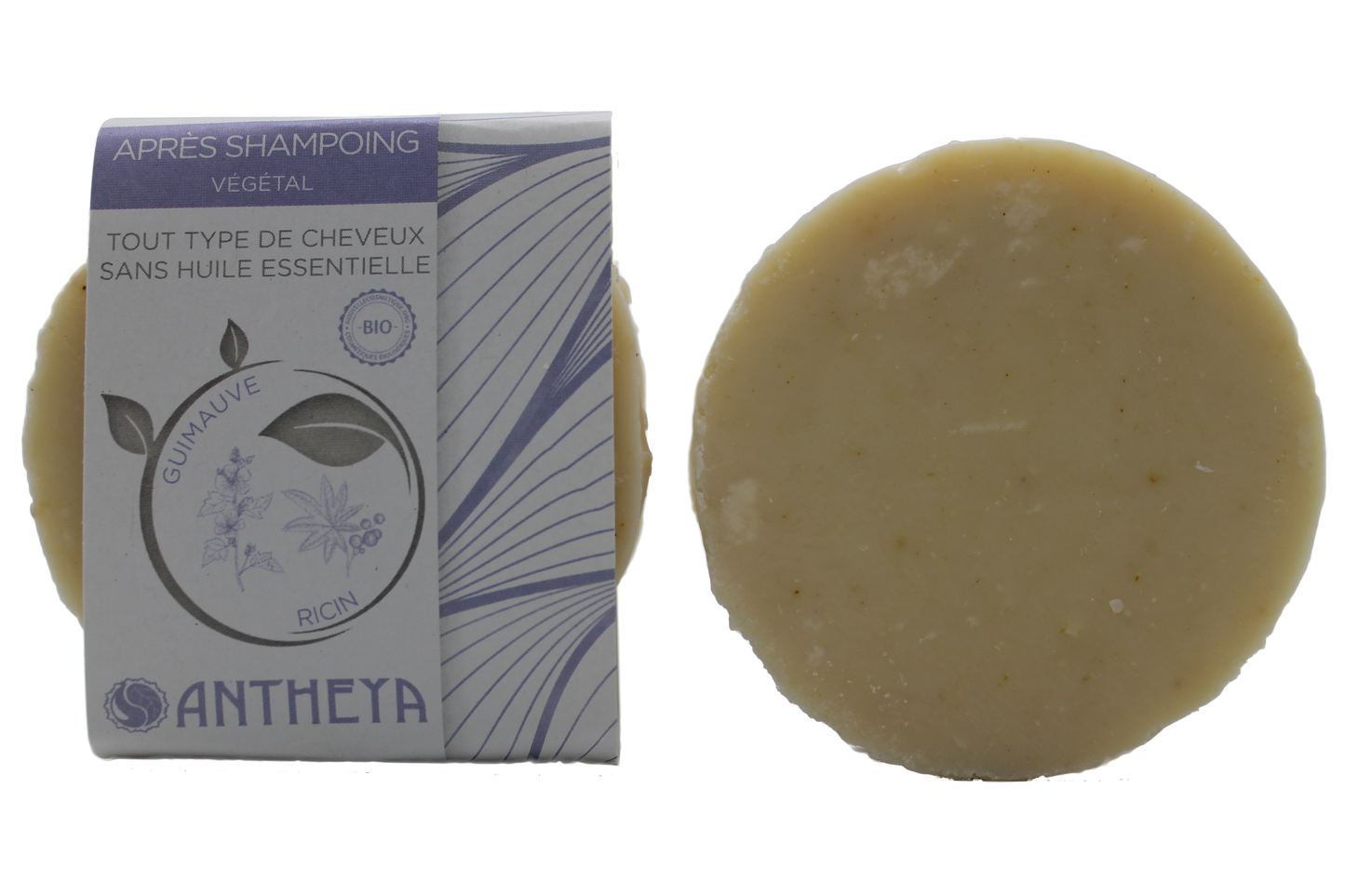 Antheya -- Après-shampoing solide guimauve sans he - démêlant (bande papier) - 90 g