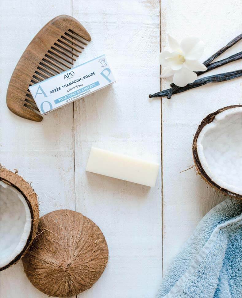 Apo -- Après shampoing solide tous types de cheveux Vrac - 50 g x 18