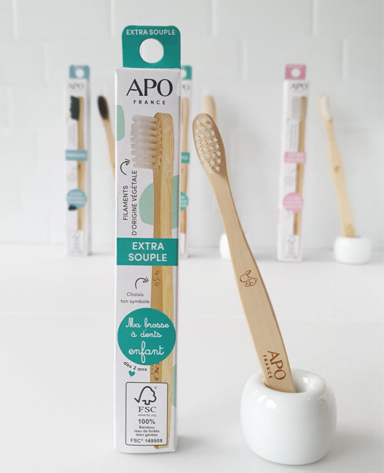 Apo -- Brosse à dents bambou extra souple enfants