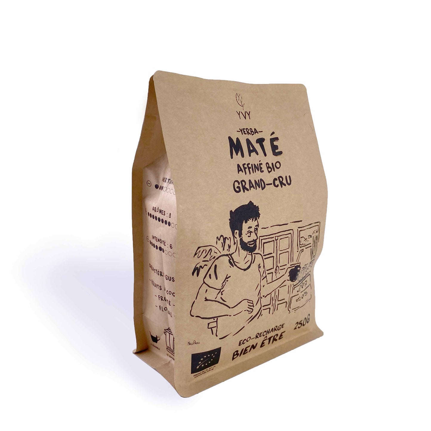 Yvy Maté -- Maté affiné 24 mois bio grand cru bio (origine Brésil) - Eco recharge 250 g