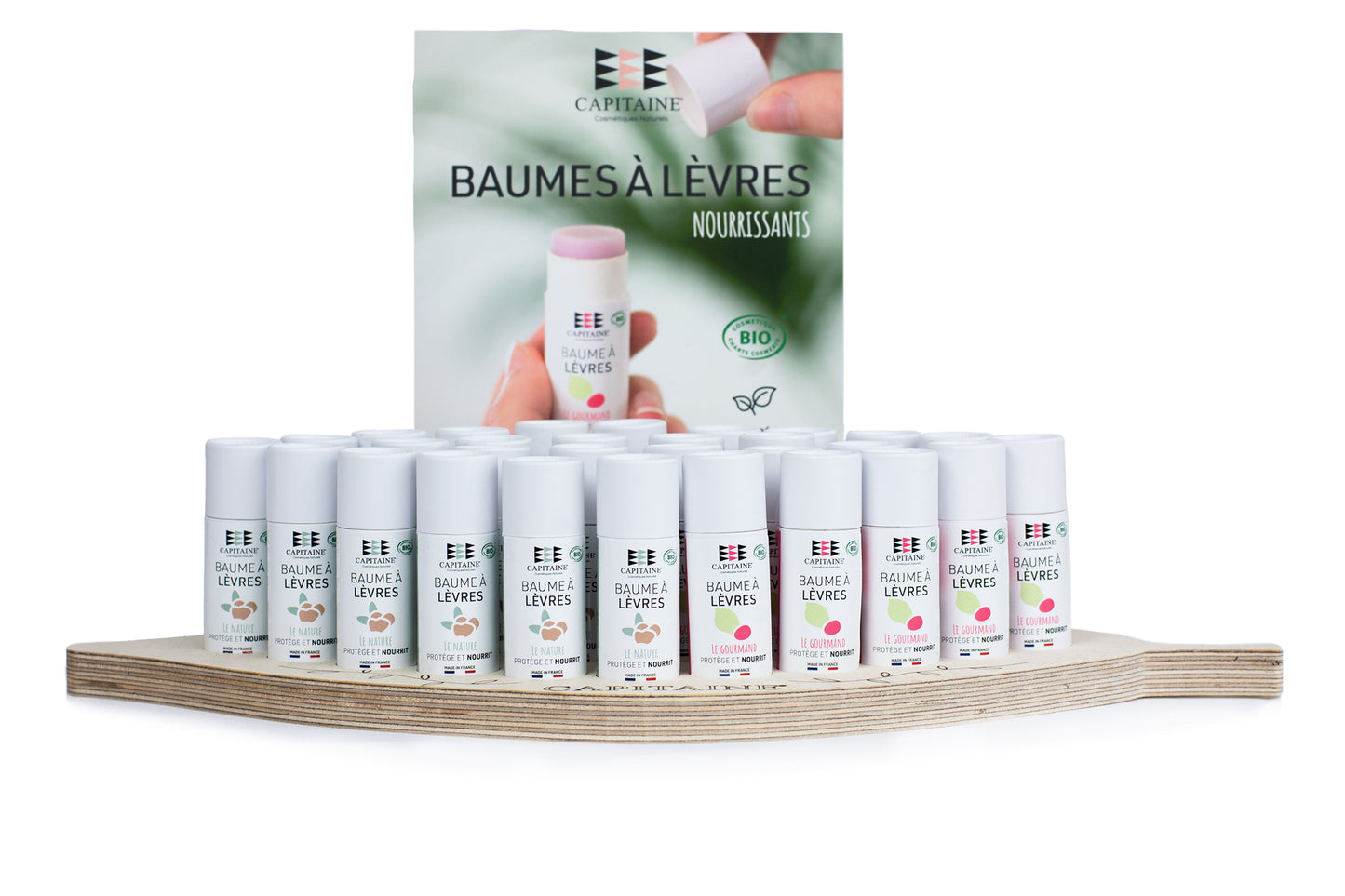 Capitaine -- Pack implantation baumes à lèvres stick 15g - 60 baumes + 6 offerts + présentoir offert