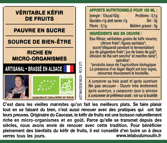 Le Labo Dumoulin -- Kéfir thé vert menthe bio (frais) - 25 cl x 8
