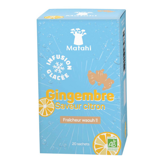 Matahi -- Infusion glacée bio gingembre saveur citron - 20 sachets x 2 g