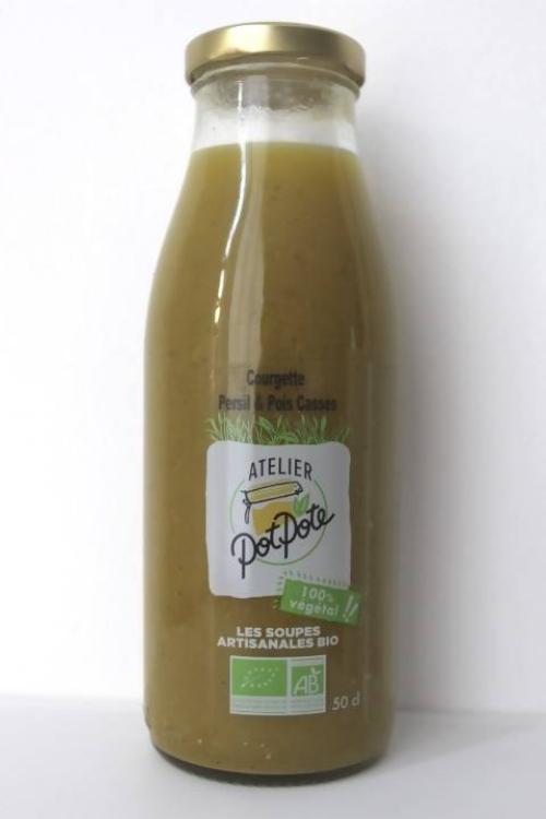 Atelier Potpote -- Soupe bio - courgette pois cassés - 50 cl x 12