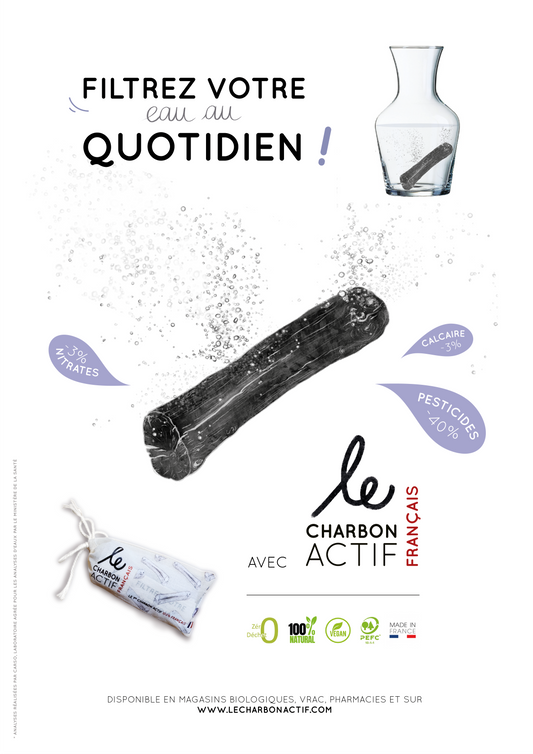 Le Charbon Actif Français -- Bâtons de charbon actif (France) Vrac  x 10