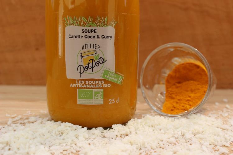 Atelier Potpote -- Soupe bio - carotte coco curry - 25 cl x 24