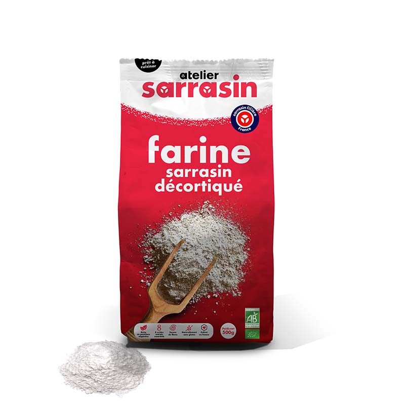 Atelier Sarrasin -- Farine de sarrasin décortiqué bio (origine France) -  500g
