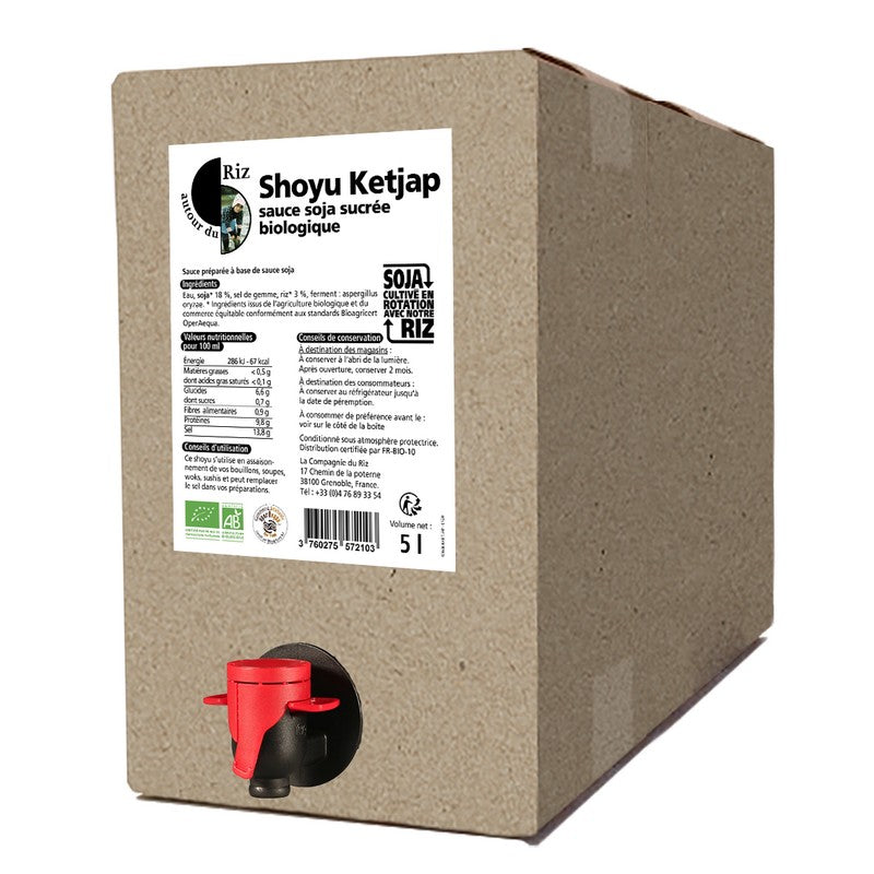 Autour du riz -- Sauce Soja Shoyu Sucrée Ketjap bio équitable - vrac 5L