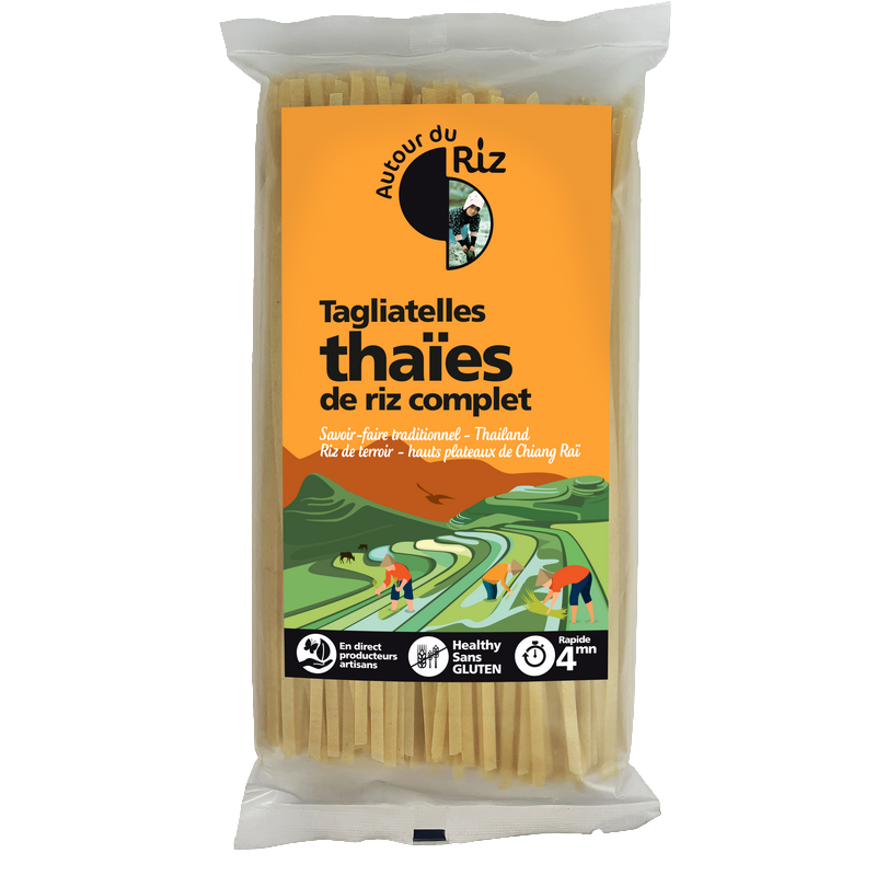 Autour Du Riz -- Tagliatelles thaïes de riz complet bio sans gluten (o –  Aventure bio