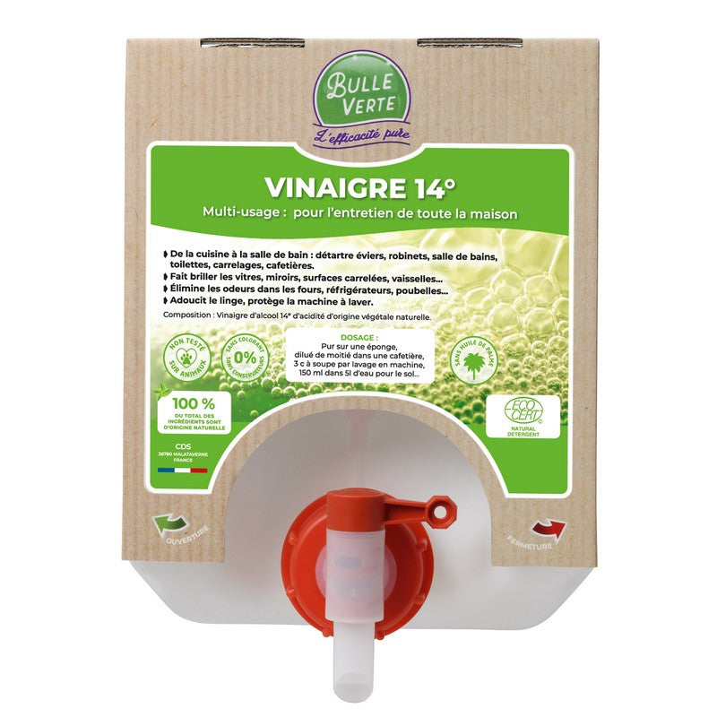 Bulle verte -- Habillage bidon Vinaigre 14 degrés 20kg