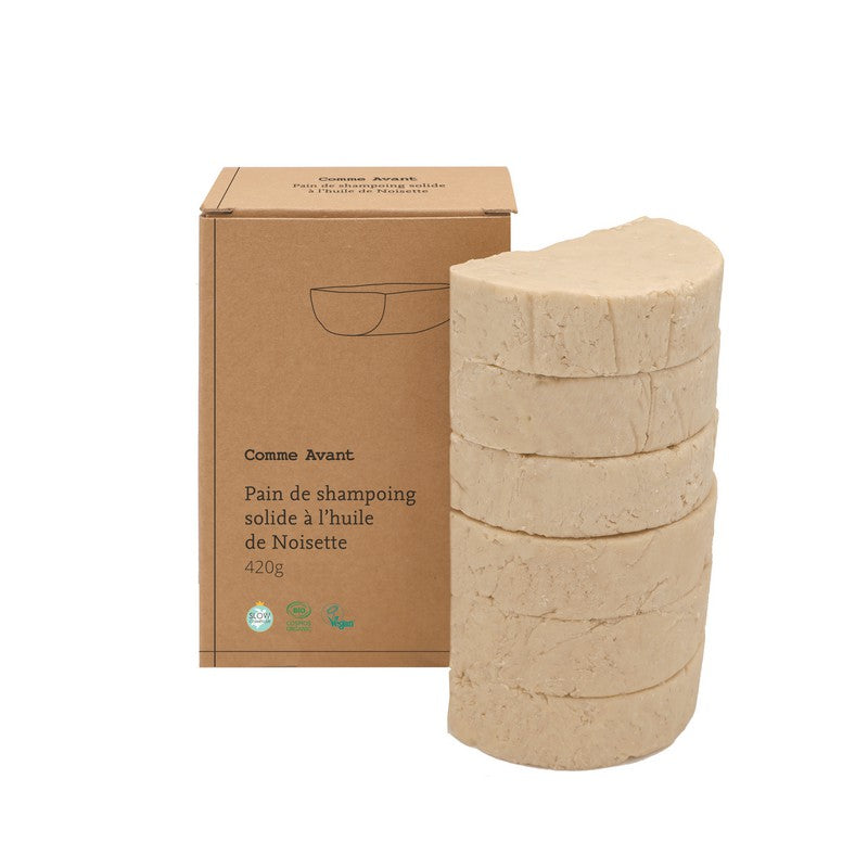 Comme Avant -- Pain de shampoing solide à l'huile de noisette - 420g