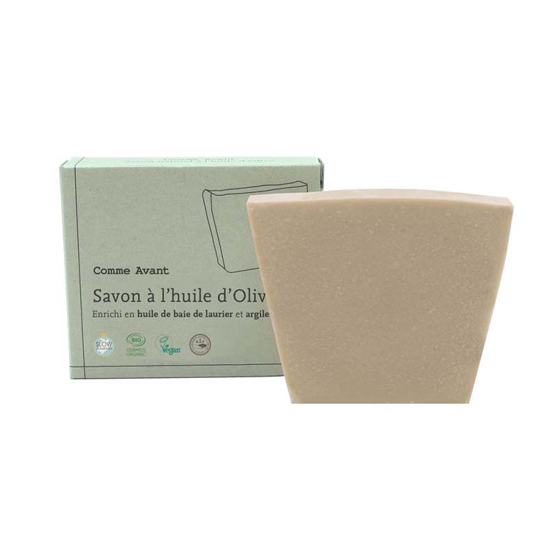 Comme Avant -- Savon à l'huile d'olive enrichi en huile de baie de laurier et argile verte - 100 g