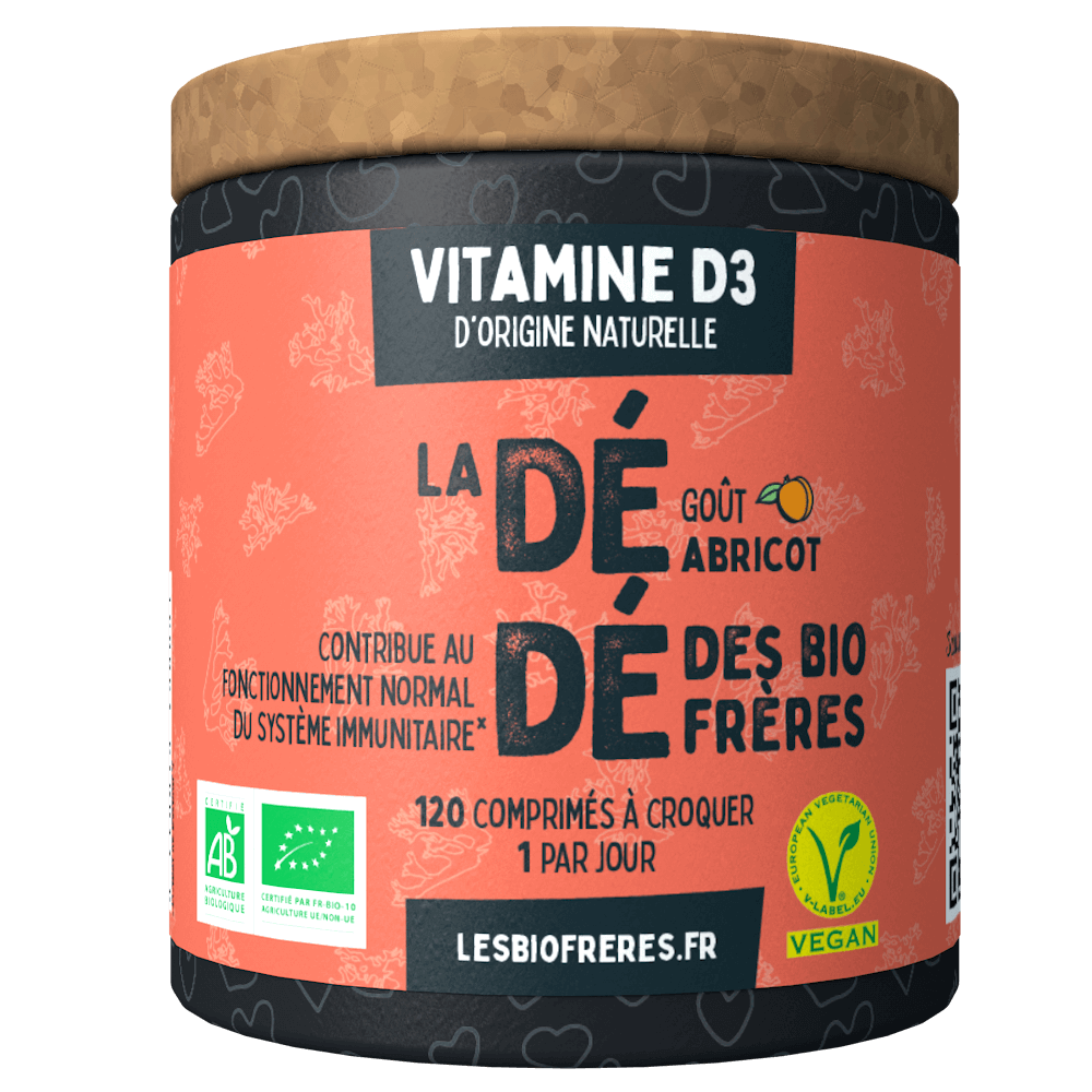 Les Bio Frères -- Dédé abricot bio (vitamine d3) immunité - 120 comprimés
