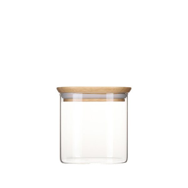 Pebbly -- Boite en verre carré avec couvercle en bambou 800 mL