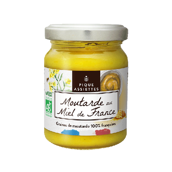 Pique Assiettes -- Moutarde au miel de France 100% graines françaises bio - 125 g