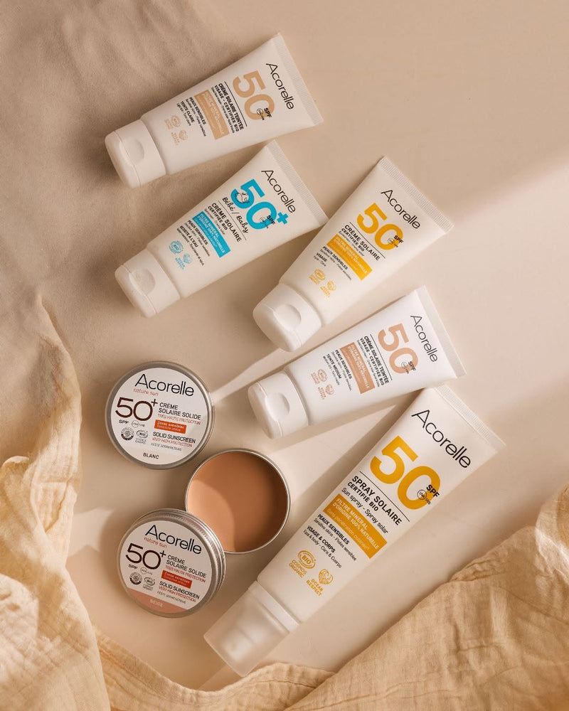 Découvrez la gamme solaire Acorelle : une protection bio qui prend soin de votre peau et de la planète