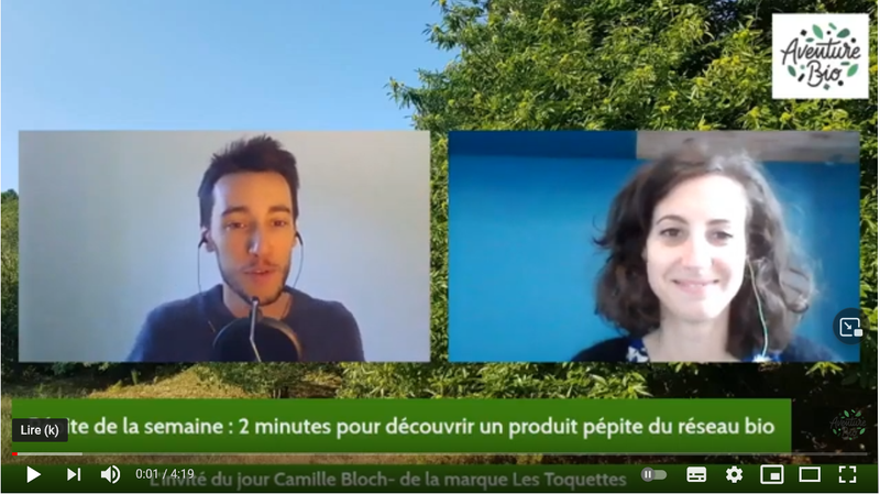 Camille Bloch (co-fondatrice des Toquettes) présente une pépite bio