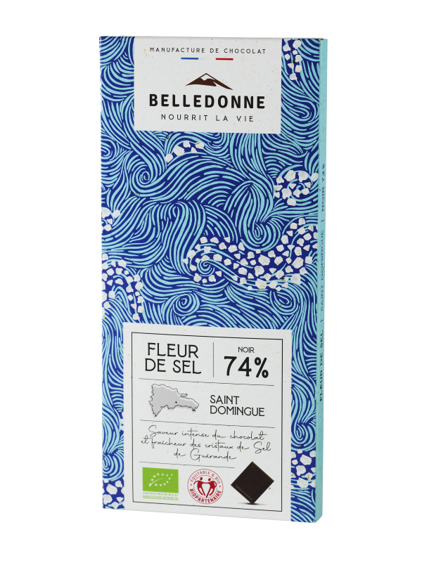 Belledonne -- Tablette dégustation - chocolat noir 74% fleur de sel - 100 g