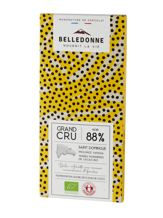 Belledonne -- Tablette noir 88% sucre coco bio - 100 g